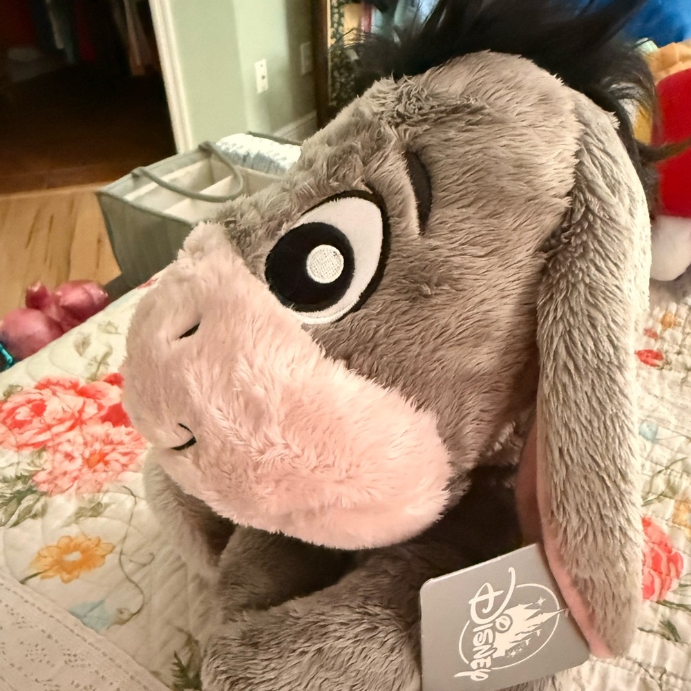 Disney Gray and Pink Eeyore Plush